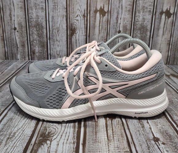 Asics Gel Contend 7 Women's Size 9 Running Shoes Gray Pink 1012A911 - Picture 1 of 9